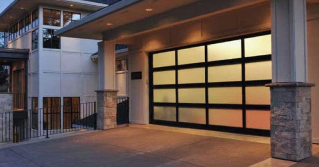 glass garage door panel